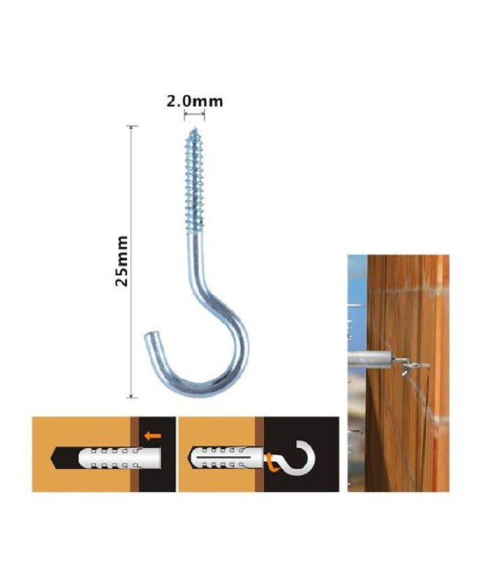 Set 27 Pezzi Viti Vite A Gancio Ganci 2 X 25 Mm Con Filettatura Per Legno 90735         