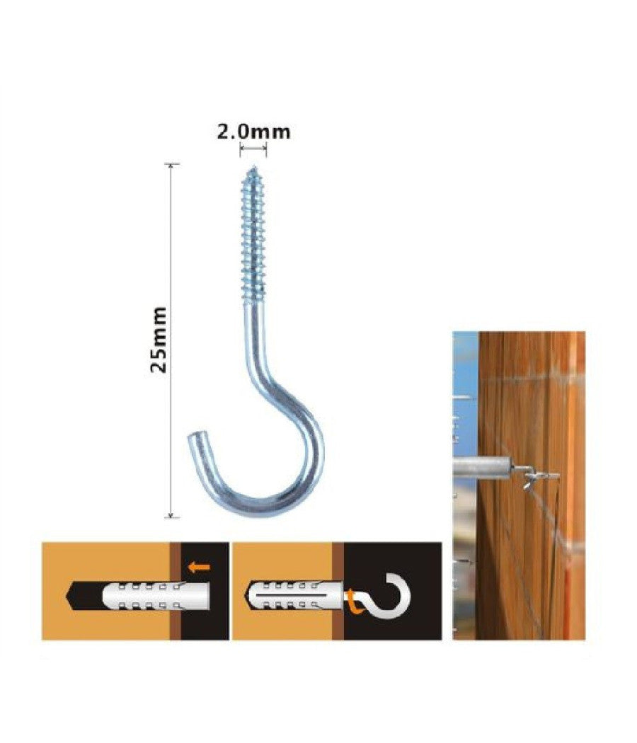Set 27 Pezzi Viti Vite A Gancio Ganci 2 X 25 Mm Con Filettatura Per Legno 90735         