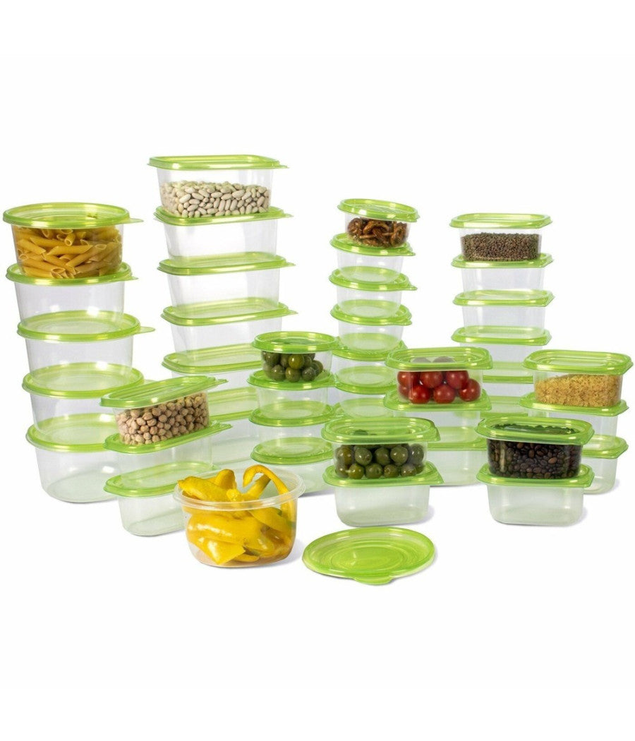 Set 27 Pz Contenitori Alimenti Cibo In Plastica Con Coperchio Contenitore Frigo         