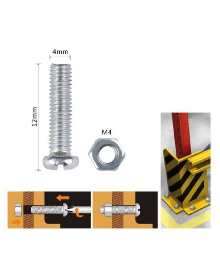 Set 27 Pz Viti Vite Testa A Croce Tonda 4x12 Mm Con Dadi Dado Esagonale M4 90959         