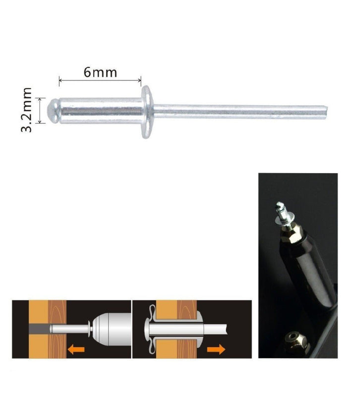 Set 29 Pz Rivetti Rivetto 3.2x6mm Accessori Bricolage Ferramenta Fai Da Te 90814         