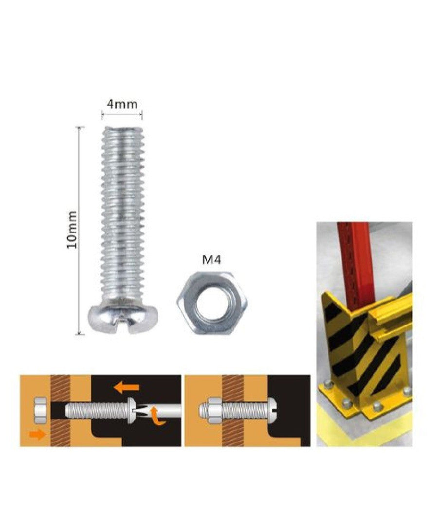 Set 29 Pz Viti Vite Testa A Croce Tonda 4x10 Mm Con Dadi Dado Esagonale M4 90958         