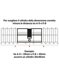 Set due cilindri stessa chiave 30X30mm Trafic 6, ottone, antiperforazione, antirottura, 5 chiavi piatte reversibili- THIRARD