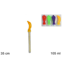 Set 2pz Bolle Di Sapone 105ml Spada Forma Frutta Gioco Divertimento Bambini 35cm         