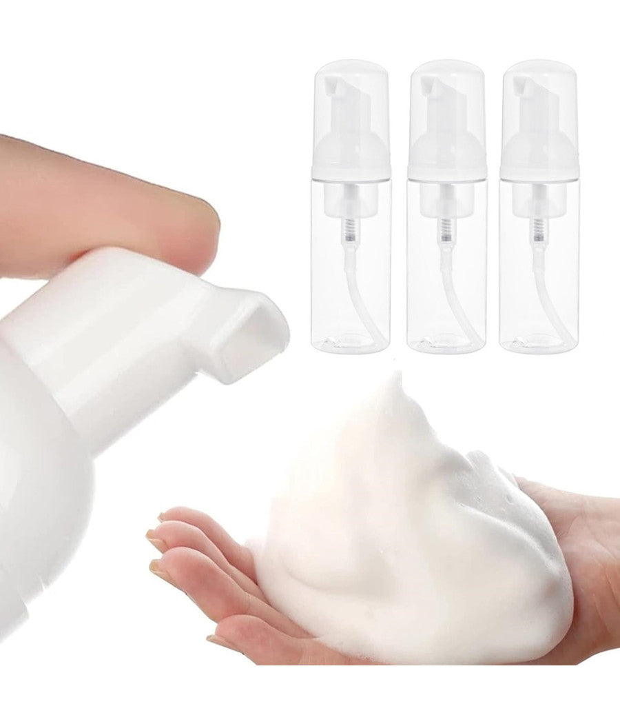 Set 2pz Bottiglia Viaggio Trasparente Dispenser Di Sapone Schiumogeno 60ml 79413         