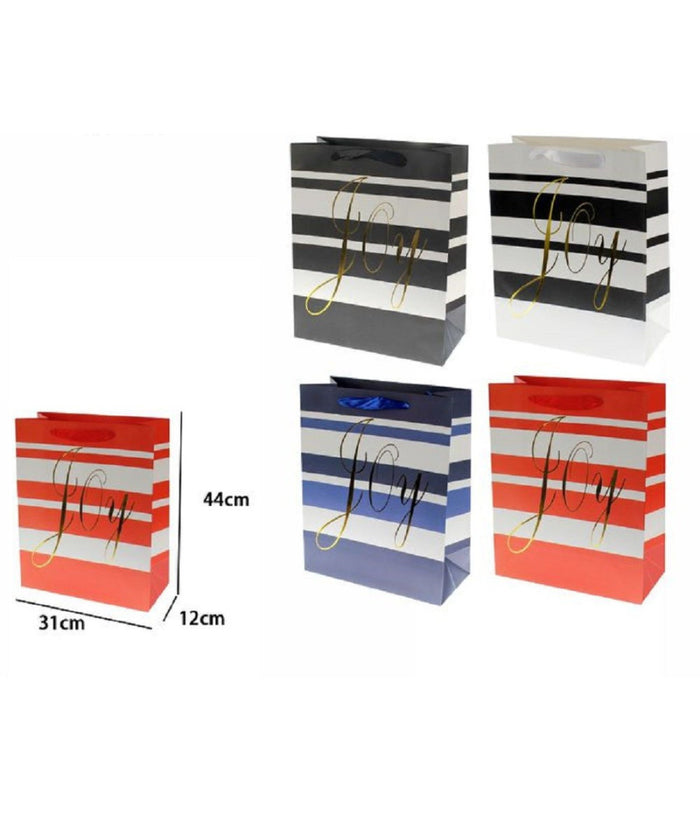 Set 2pz Buste Busta Da Regalo 44x31x12cm Sacchetto Scritta Joy 69960 Vari Colori         