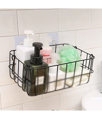 Set 2pz Cestini In Metallo Con Rivestimento In Tessuto Portaoggetti Manici 10631         