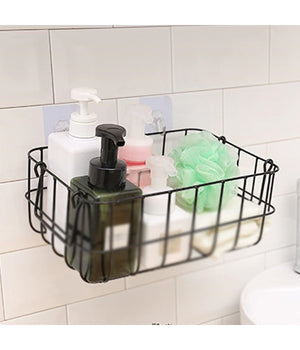 Set 2pz Cestini In Metallo Con Rivestimento In Tessuto Portaoggetti Manici 10631         