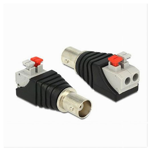 Set 2pz Connettore Adattatore Bnc Femmina 220v Telecamera Videosorveglianza C-045         