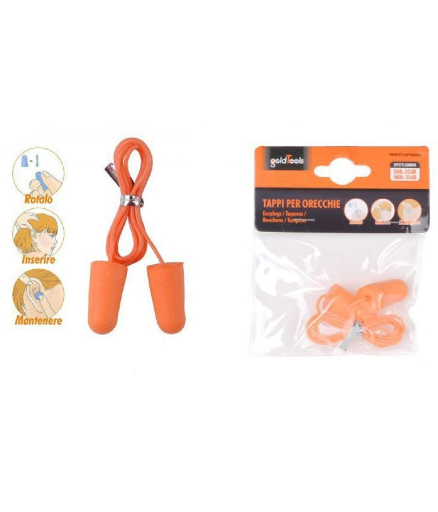 Set 2pz Coppia Tappi Per Orecchie Protezione Udito Antirumore Lavoro 32db 90589         