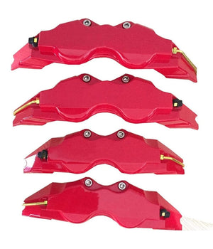 Set 2pz Copri Pinza Disco Freno Copertura Calibro Auto Rosso Universale         