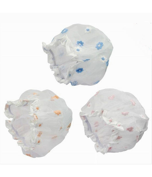 Set 2pz Cuffia Per Doccia Bagno Elastico Fantasia A Fiori Protegge Capelli 79482         