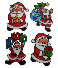 Set 2pz Decorazioni Adesive Natalizie 30cm Natale Per Vetro Finestre Vetrine Stickers         