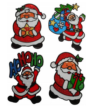 Set 2pz Decorazioni Adesive Natalizie 30cm Natale Per Vetro Finestre Vetrine Stickers         