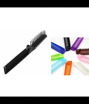 Set 2pz Doppio Pettine 2in1 Capelli Pieghevole Districante Dentata Dritto Spazzola         