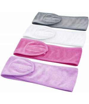 Set 2pz Fascia Spugna Fermacapelli Fasce Tessuto Doccia Strappo Velcro Make Up Viso         