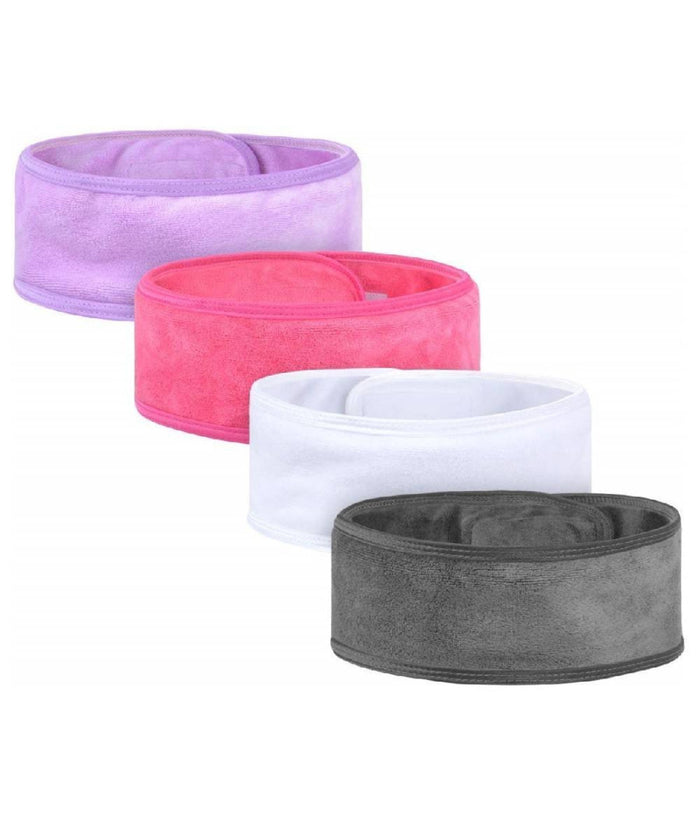 Set 2pz Fascia Spugna Fermacapelli Fasce Tessuto Doccia Strappo Velcro Make Up Viso         