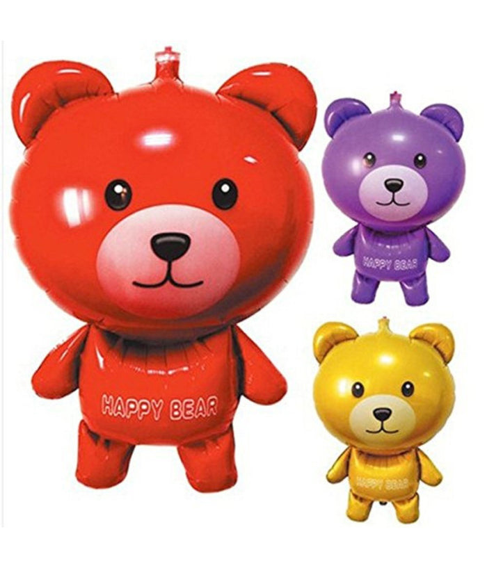 Set 2pz Festoni Palloncini Palloncino Happy Bear Orso Colorato Elio Compleanno Feste         