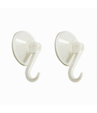 Set 2pz Ganci Appendini Parete A Ventosa Cucina Bagno Attaccapanni Bianchi 59673         