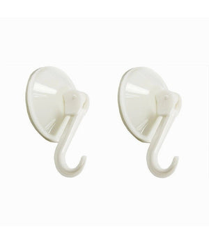 Set 2pz Ganci Appendini Parete A Ventosa Cucina Bagno Attaccapanni Bianchi 59673         