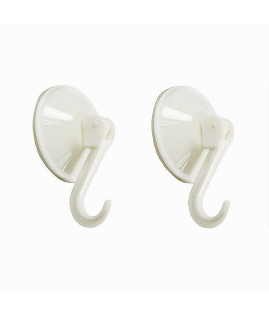 Set 2pz Ganci Appendini Parete A Ventosa Cucina Bagno Attaccapanni Bianchi 59673         
