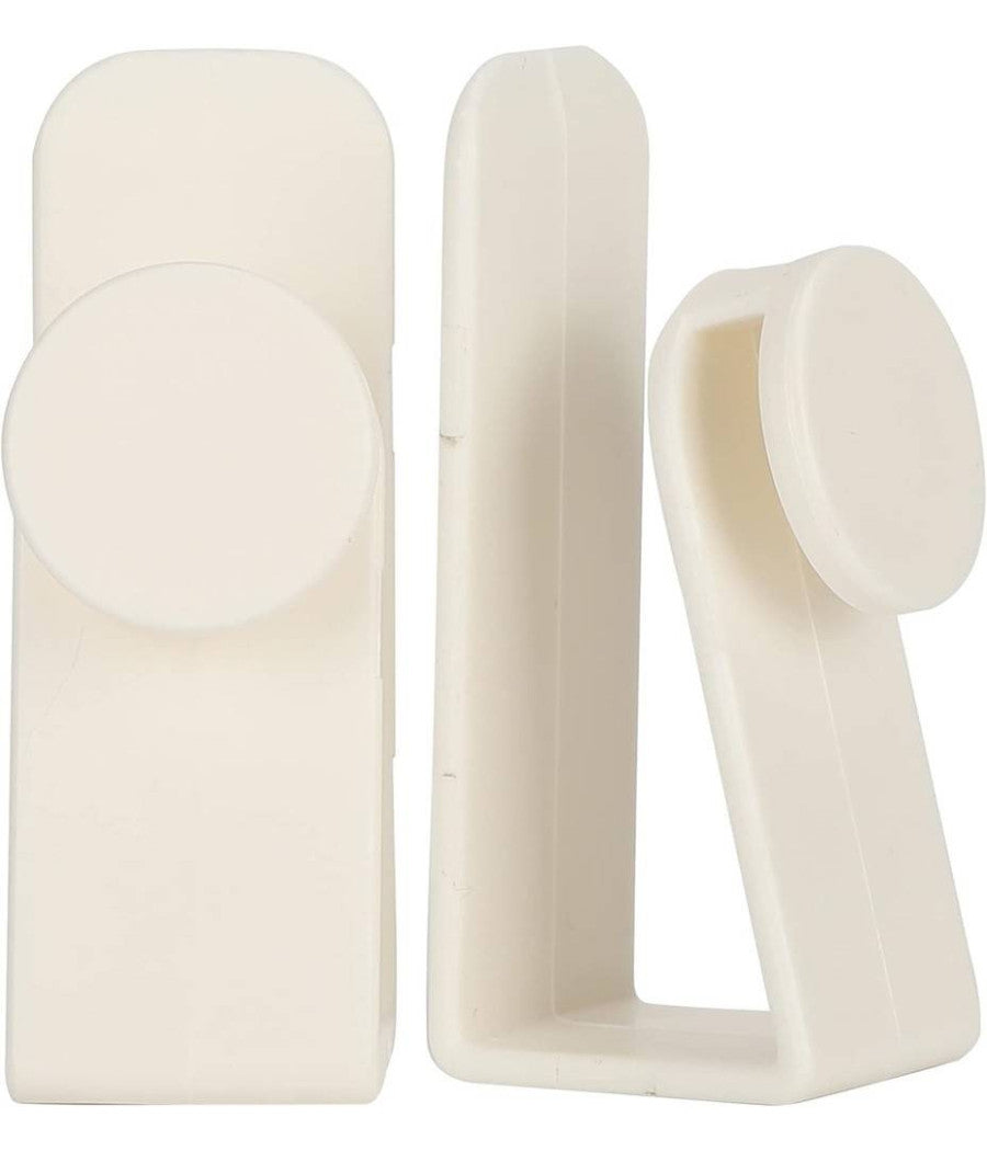 Set 2pz Ganci Per Porta Armadio Portatili Per Appendere Oggetti Casa Bianco 87359         