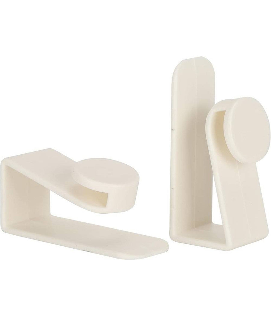 Set 2pz Ganci Per Porta Armadio Portatili Per Appendere Oggetti Casa Bianco 87359         