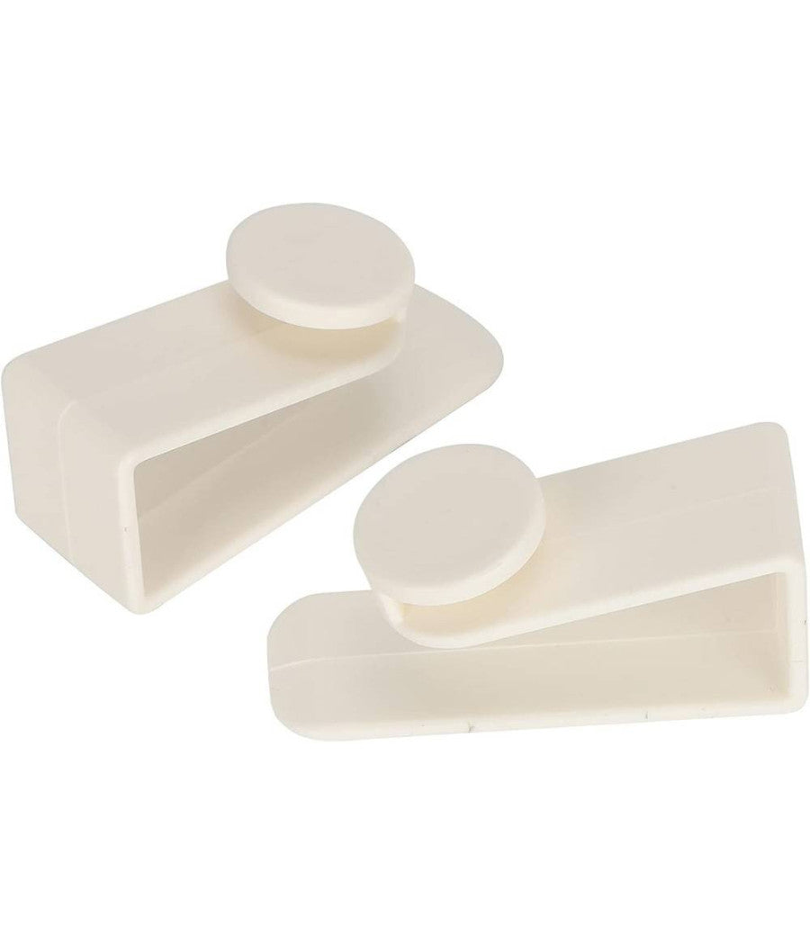 Set 2pz Ganci Per Porta Armadio Portatili Per Appendere Oggetti Casa Bianco 87359         