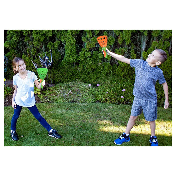 Trade Shop - Set 2pz Gioco Lancio Cattura Palline Giocattoli Bambini Per Interni Esterni 26cm 258370 -