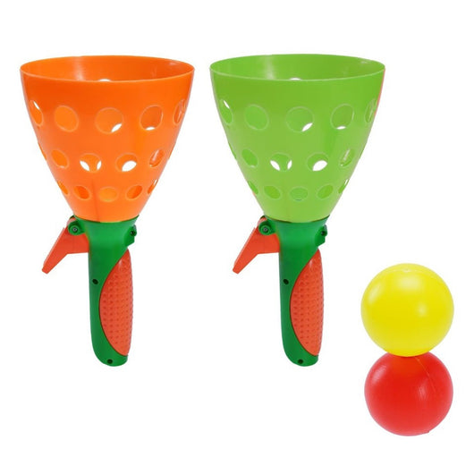Trade Shop - Set 2pz Gioco Lancio Cattura Palline Giocattoli Bambini Per Interni Esterni 26cm 258370 -