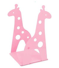 Set 2pz Grazioso Ferma Libri A Forma Di Giraffa In Metallo Scrivania Bambini Rosa         