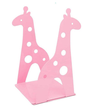 Set 2pz Grazioso Ferma Libri A Forma Di Giraffa In Metallo Scrivania Bambini Rosa         