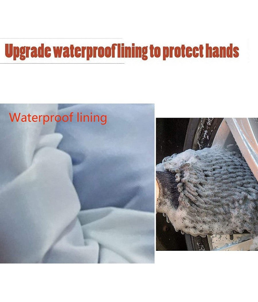 Set 2pz Guanto Lavaggio Ciniglia In Microfibra Lavare Guanti Panno Pulizia Auto         