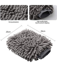 Set 2pz Guanto Lavaggio Ciniglia In Microfibra Lavare Guanti Panno Pulizia Auto         