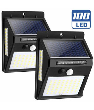 Set 2pz Lampada Faro Led Solare Faretto Sensore Movimento Luce Esterno Giardino         