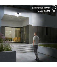 Set 2pz Lampada Faro Led Solare Faretto Sensore Movimento Luce Esterno Giardino         