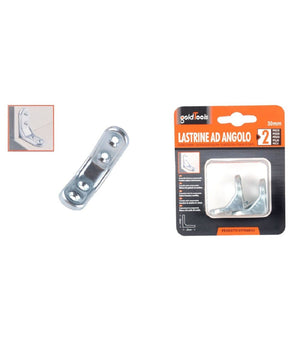 Set 2pz Lastrina Ad Angolo 30x30mm Sostegno Staffa Angolare Con Viti Mobili 91211         