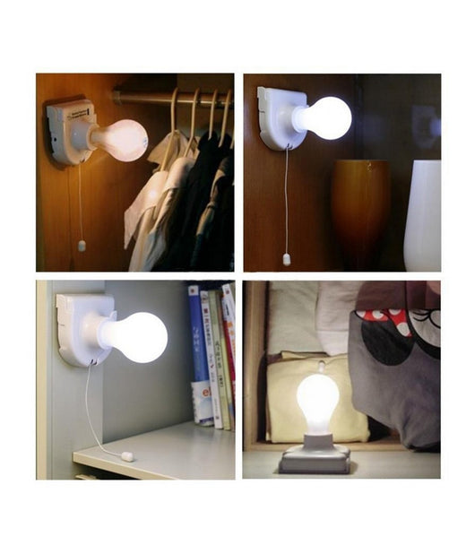 Set 2pz Luci Led Lampadine Bulbi Portatili Senza Fili Interruttore Adesive A Batterie         