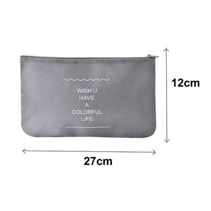 Trade Shop - Set 2pz Organizer Viaggio Organizza Valigia Bagagli Borsa Piatta 27x12cm Grigia 87714         