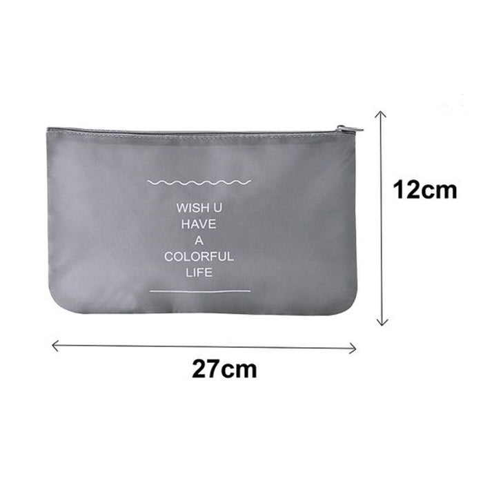 Trade Shop - Set 2pz Organizer Viaggio Organizza Valigia Bagagli Borsa Piatta 27x12cm Grigia 87714         