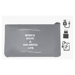 Trade Shop - Set 2pz Organizer Viaggio Organizza Valigia Bagagli Borsa Piatta 27x12cm Grigia 87714         