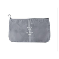 Trade Shop - Set 2pz Organizer Viaggio Organizza Valigia Bagagli Borsa Piatta 27x12cm Grigia 87714         