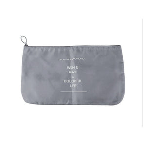 Trade Shop - Set 2pz Organizer Viaggio Organizza Valigia Bagagli Borsa Piatta 27x12cm Grigia 87714         