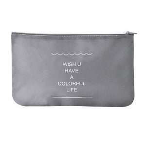 Trade Shop - Set 2pz Organizer Viaggio Organizza Valigia Bagagli Borsa Piatta 27x12cm Grigia 87714         