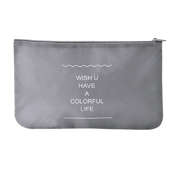 Trade Shop - Set 2pz Organizer Viaggio Organizza Valigia Bagagli Borsa Piatta 27x12cm Grigia 87714         