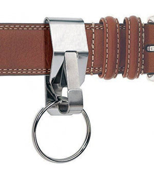 Set 2pz. Portachiavi Gancio Cintura Anelli Spirale Porta Chiave Acciaio Cerchio         