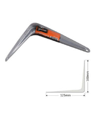 Set 2pz Reggimensola Supporto Staffa Triangolo Mensola Metallo 12.5cm Grigio 91261         