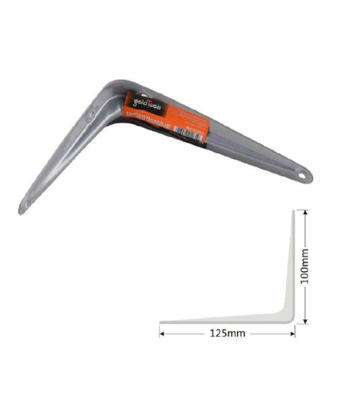 Set 2pz Reggimensola Supporto Staffa Triangolo Mensola Metallo 12.5cm Grigio 91261         