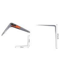 Set 2pz Reggimensola Supporto Staffa Triangolo Mensola Metallo 12.5cm Grigio 91261         