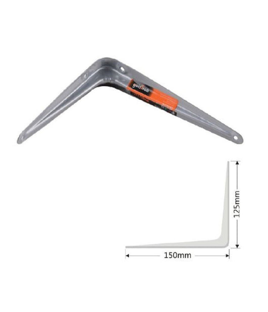 Set 2pz Reggimensola Supporto Staffa Triangolo Mensola Metallo 15cm Grigio 91262         